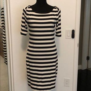 Banana Republic Black and White Striped Dress